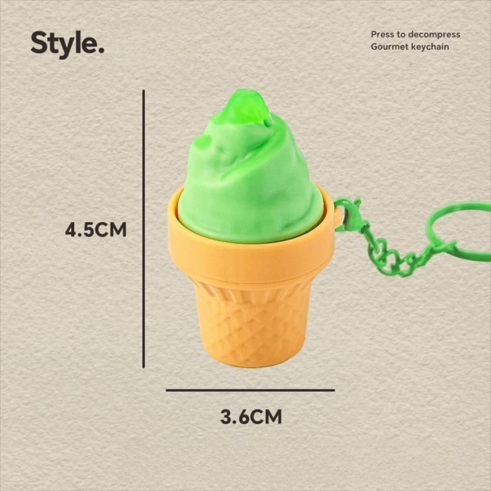 Cartoon Anti-stress Toy Pendant Finger Button Foods Clicker Key Chain  Decompression Gift