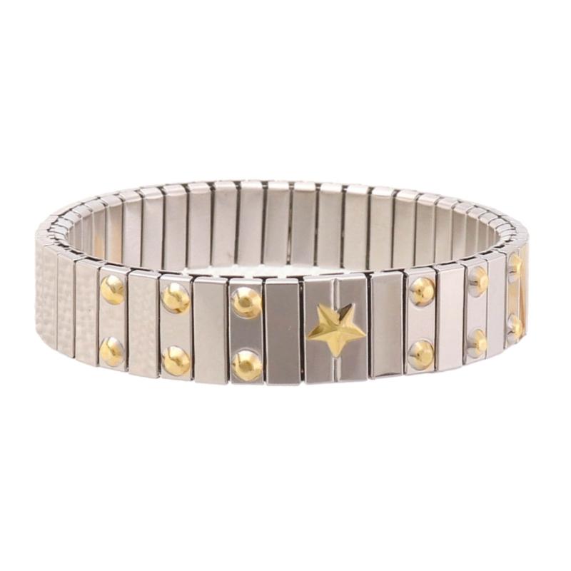 Rhinestones Stretch Bracelets, Sparkle Tennis Bangle, Stainless Steel Stackable Bracelet Jewelry,Elastic Bands Bracelet 1