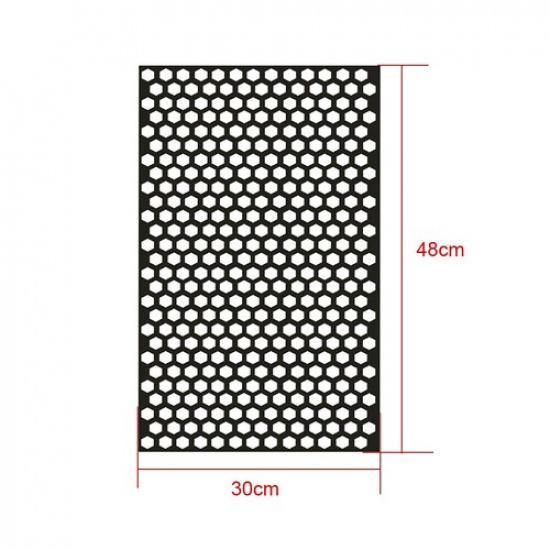 2Pcs 48*30cm PVC Black Car Rear Tail Light Cover Honeycomb Anti-scratch Sticker