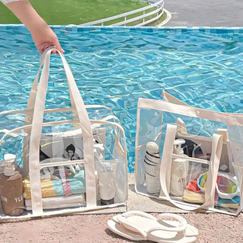 Makeup Bag Large Capacity Portable Transparent Swimming Waterproof PVC Storage for Clothes Travel Essentials Beach Organizer Bag