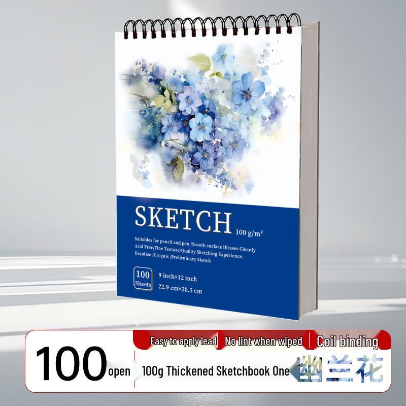 Thickened Sketchpad: Blank Coil-Bound Doodle Book for Colored Pencils