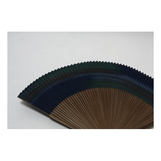 [Hasegawa] Kyoto Folding Fan, Kasumi (Mist) Pattern, Navy, Men's 60-Rib Fan, Includes Ayu (Sweetfish