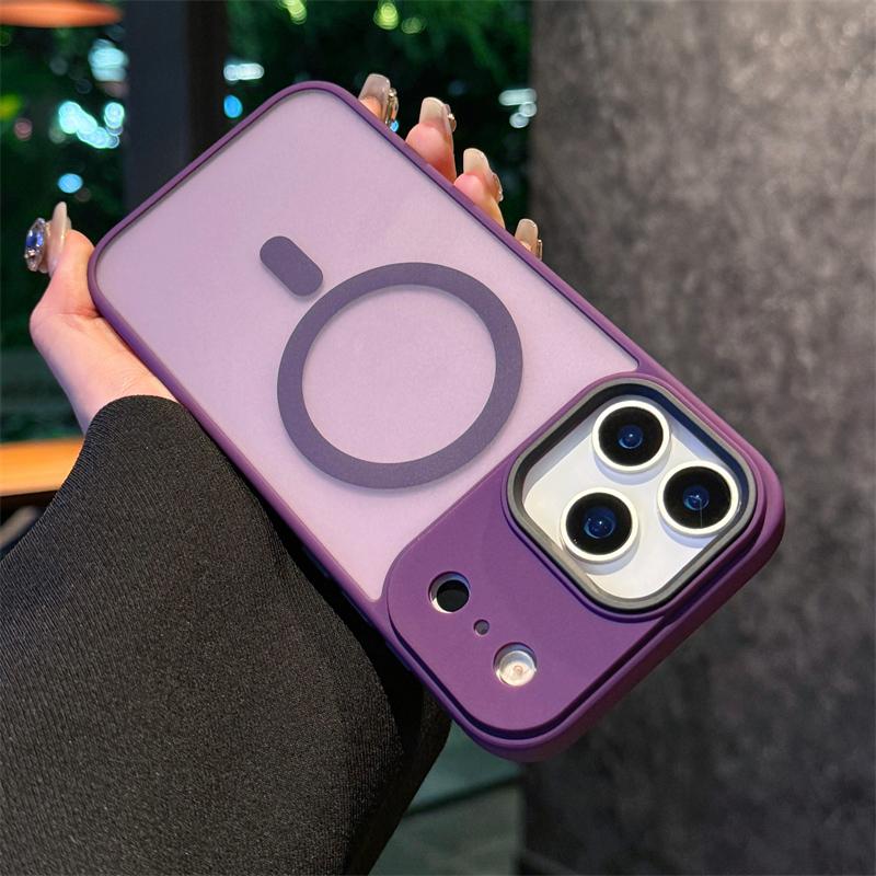 Matte Transparent Shockproof Armor Phone Case For Iphone 11 12 13 14 15 Plus 16 17 Air Pro Max Magnetic For Magsafe Bumper Cover