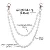Hip Hop Disco Ball Rhinestone Exquisite Imitation Pearl Keychain Wallet Belt Chain Men Women Punk Hipster Pant HipHop Jewelry