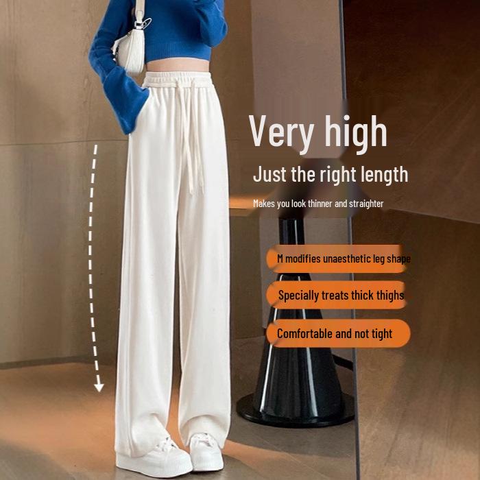 Petite Women's Light Luxury Floor-Length Trousers: Narrow to Wide-Leg, Draping Casual Style for Spring & Autumn 2025
