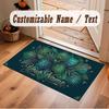 Decorative Artwork Theme Crystal Velvet Floor Rug Personalized Custom Name Text Warm Carpet Home Decoration