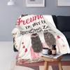 Festive Friendship Blanket: Soft Fleece Throw with Floral Design and German Text - Perfect Gift for Your Bestie