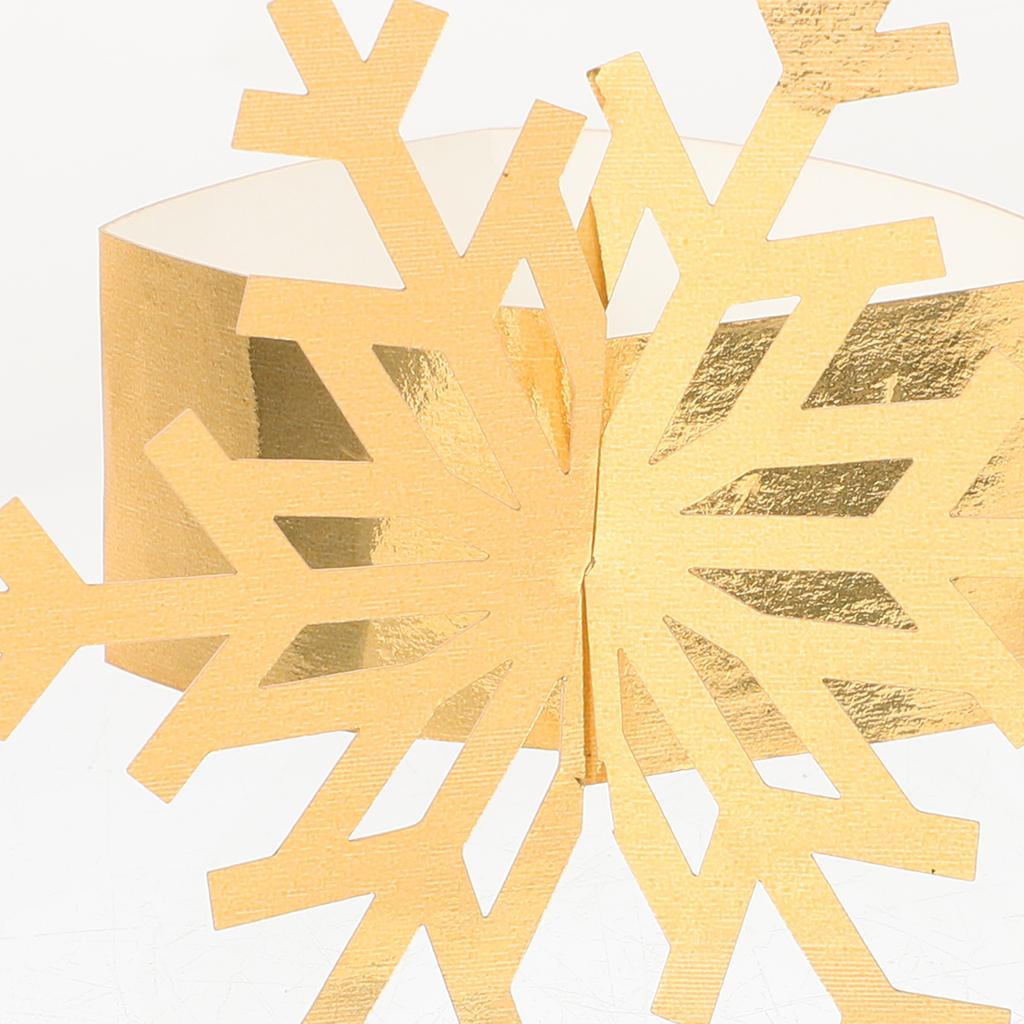 25Pcs Christmas Napkin Rings Snowflake Paper Napkin Buckles Xmas Table Decor Holiday Party Table Setting Rings for Napkins
