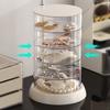 360° Rotating Hair Accessories Organizer Clear High-Capacity Jewelry Box Bathroom Headband Containers Plastics Bracelet Tray