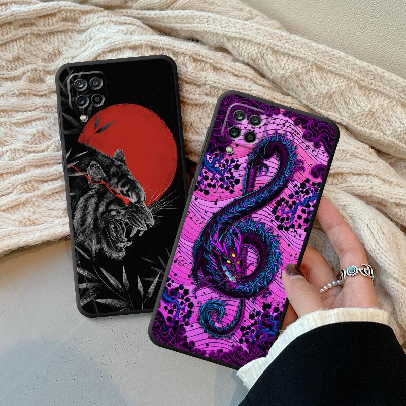 Mode Chinesischen Tiger Drachen Fall Für Samsung Galaxy A50 A02 A01 A02s A10 A03s A04s A03 Core A04 A20e A40 a70 A54 A34 Abdeckung