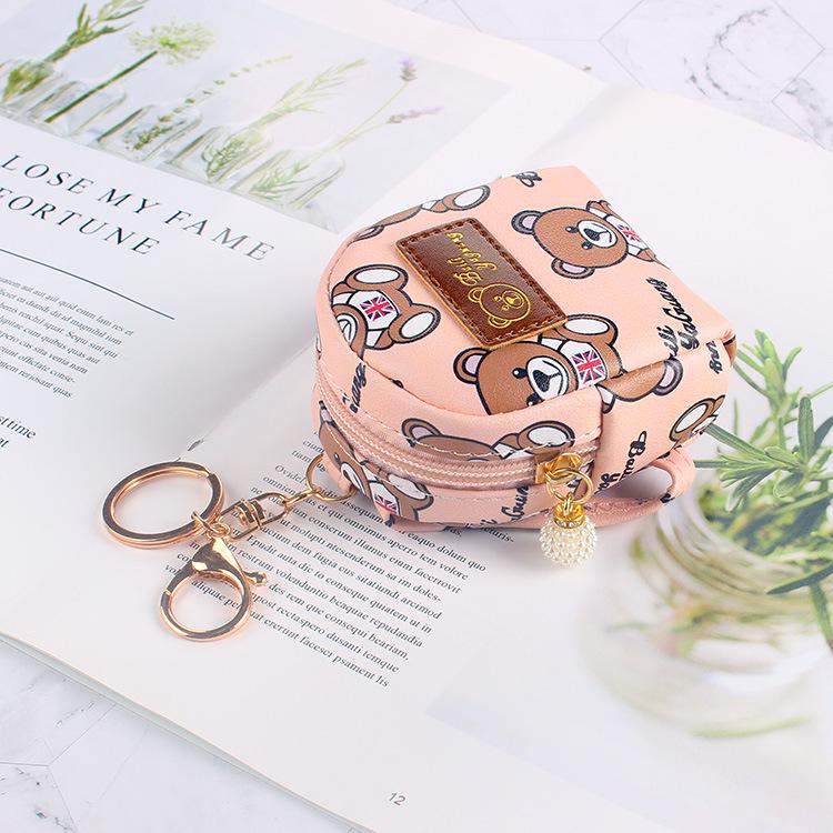 Cute Bear Mini Backpack Coin Purse Keychain - Korean Style