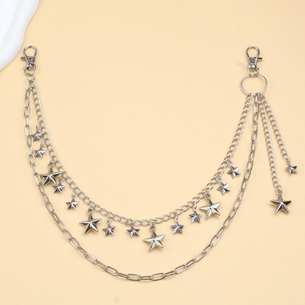 Metal Geometric Bag Chain Versatile Hip Hop Chain Men Women Jeans Accessory