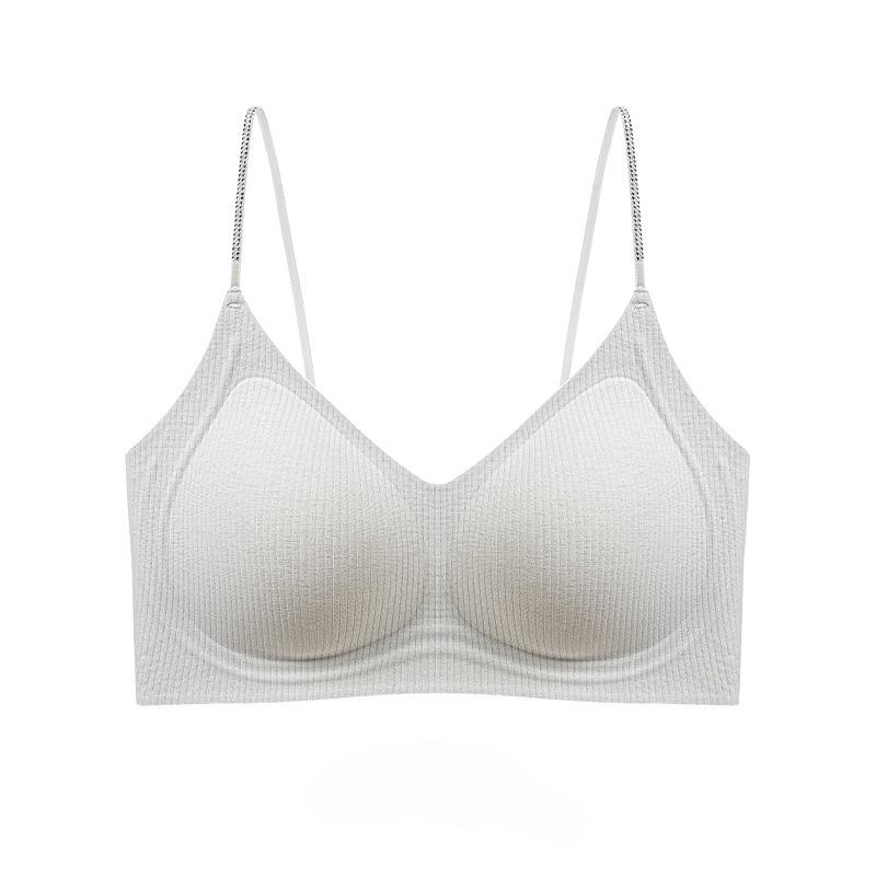 Diamond Thin Strap Soft Support Beautiful Back Bra, Wireless Lift Comfortable Seamless Lingerie for Women