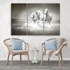 Three piece picture canvas print Gallop of the white horses