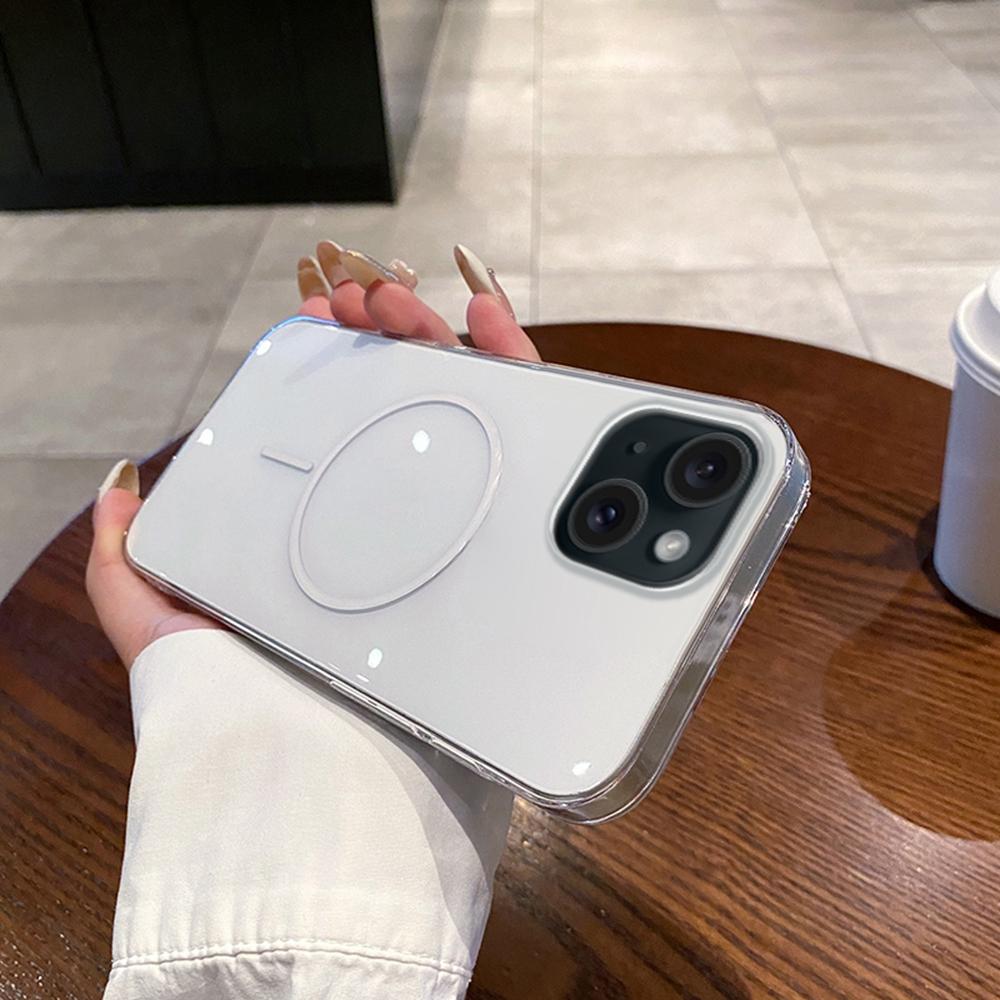 For iPhone 14/13 Case Compatible with MagSafe Clear Slim PC Phone Back Cover