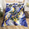 Black Marble Duvet Cover Set Teal Butterfly Comforter Cover,Red Marbling Bedding Sets Full,Abstract Ombre Ink Fluid Art Bed Set