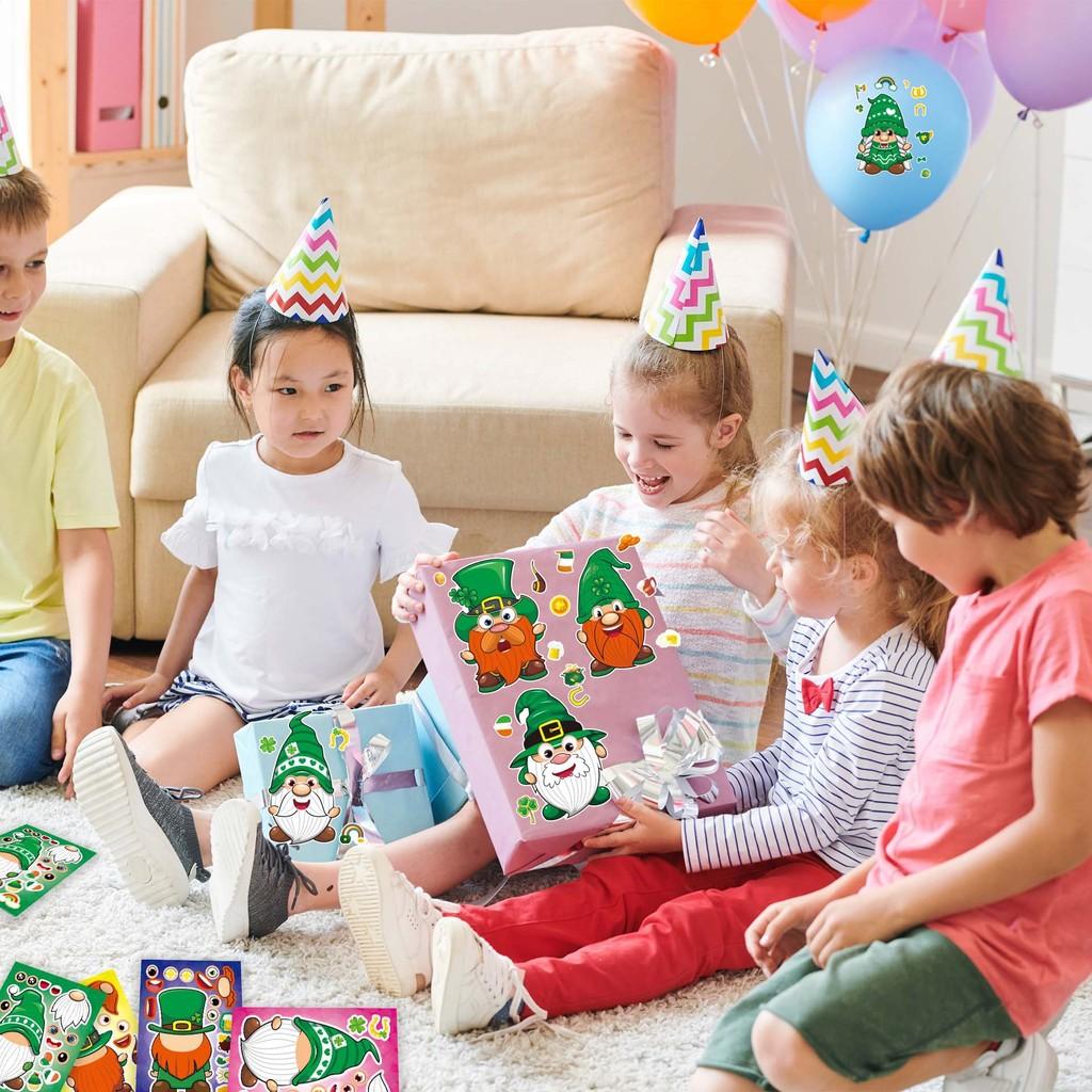 Adorable Cartoon Saint Patrick's Day Interactive Puzzles For Kids Diy Stickers Pack