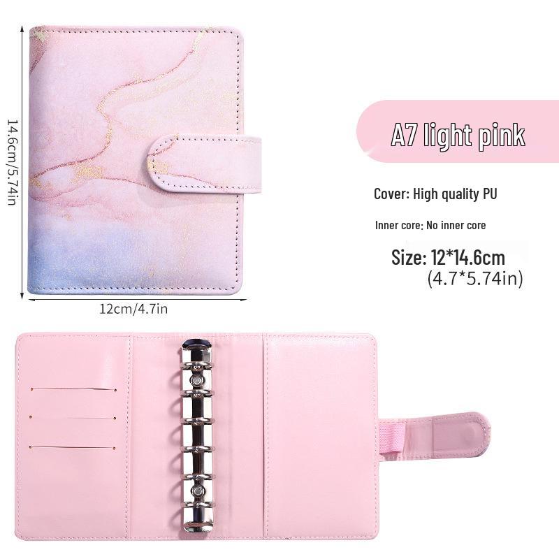 Exclusive Marble Gilded Journal and Budget Planner - A7 Ring Binder, A6 Macaron, A5 Notebook