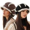 1PC Plush-Lined Gift Corduroy Material Versatile Beret Exquisite Thickened Design Warmth Accessories Elegant 56-58cm