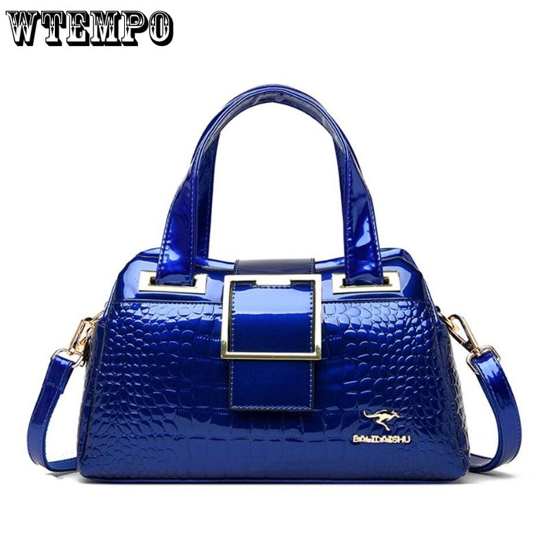 WTEMPO 2-schichtige Große Kapazität Einkaufstasche Luxus Handtaschen Frauen Taschen Designer Krokodil Muster Damen Boston Schulter Tasche Hohe Qualität