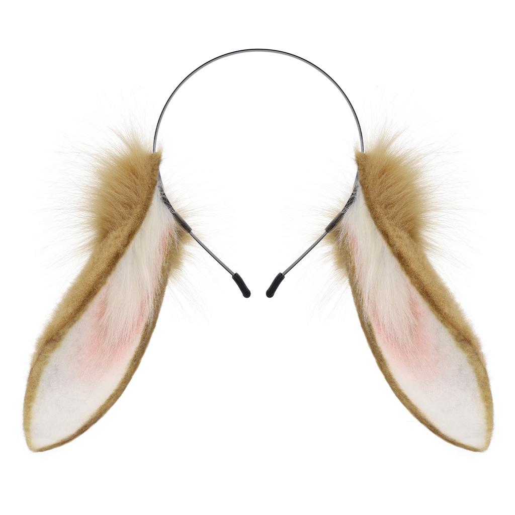 Tier Hasenohren Stirnband Kunstpelz Hasen Kopfschmuck Plüsch Haarband Party Cosplay Kostüm Zubehör