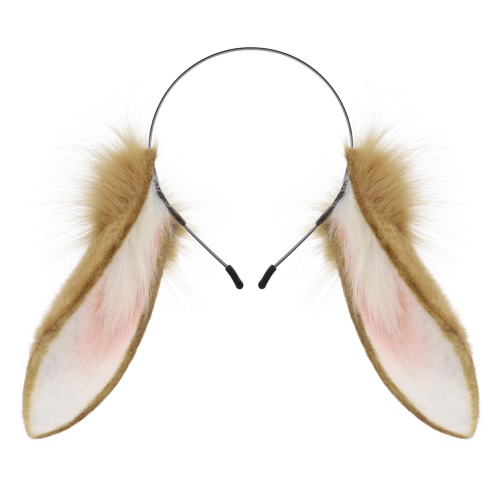 

Animal Rabbit Ears Headband Faux Fur Bunny Headwear Plush Hairband Party Cosplay Costume Accessories