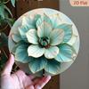 D Flat X Inch Round Aluminum Wall Art Turquoise Golden for Lotus Plant Design Durable Outdoor Decor for Home Office