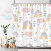 Beautiful Love Rainbow Shower Curtain Gift Idea Bohemian Printed Pattern Polyester Fabric Bath Curtain Bathroom Decor with Hooks