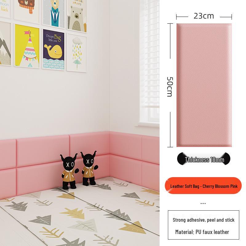 Self-adhesive Linen Upholstery Wall Sticker Cushion: Child-Safe Bedside Headboard and Tatami Surround
