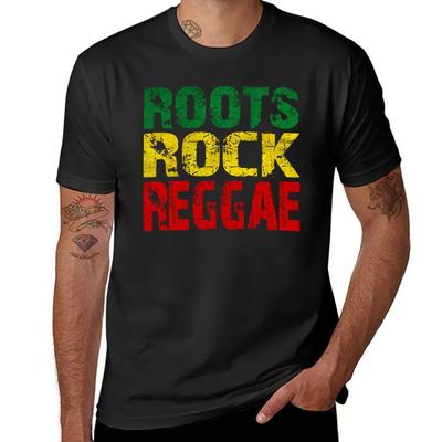 ROOTS ROCK REGGAE T-Shirt Vintage Cute Tops Customizeds Mens Clothes
