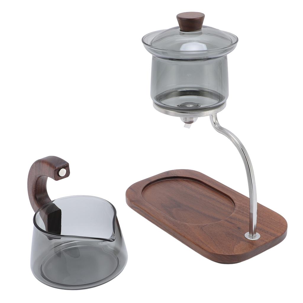Glass Tea Pot Set with Lid and Stand Magnetic Water Separation Filter Kungfu Tea Maker for Home