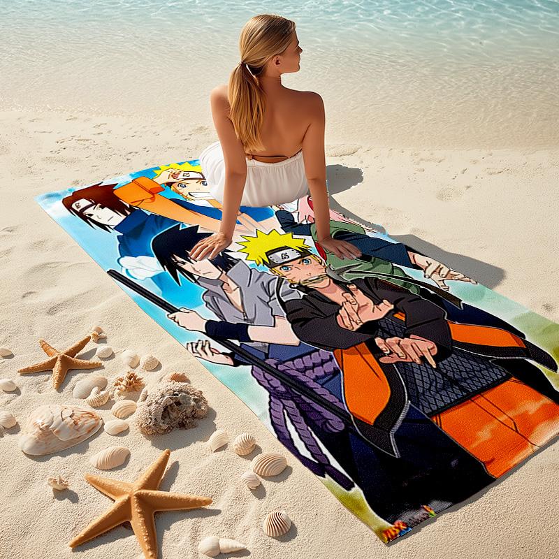 Japanese Anime Cartoon NARUTO Famous Uzumaki Naruto  Beach Towel Outdoor Camping Beach Towel for Vacation Swim Outdoor Pool Absorbent Bath Towel Y14