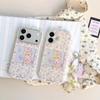Purple Floral Rabbit Chain Case for iPhone 15/14/16/17 Pro Max