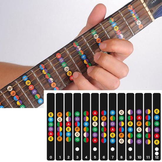 Guitar Fretboard Scale Sticker Easy To Apply Self-adhesive PVC Fretboard Sticker