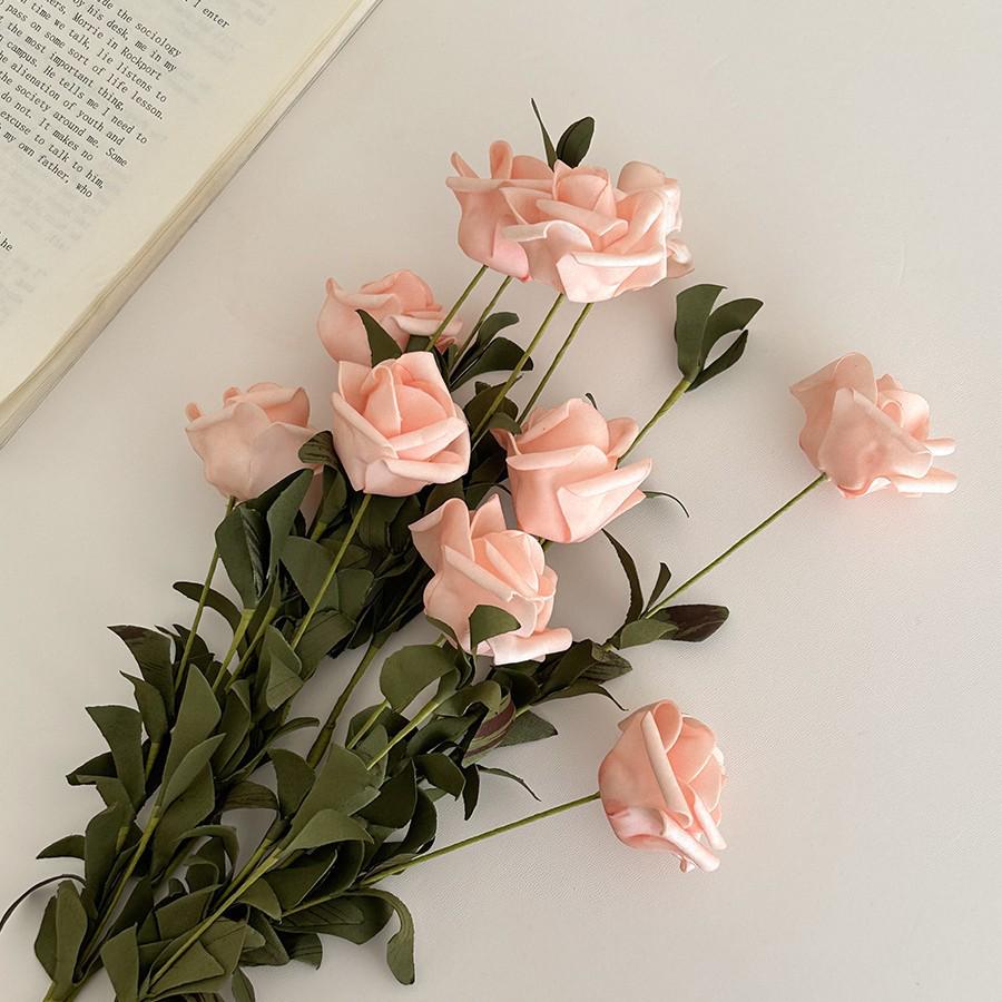 Windflower Hand Bouquet: Retro French Rose Dried Artificial Flowers In Paper Bag for Decoration & Photo Props
