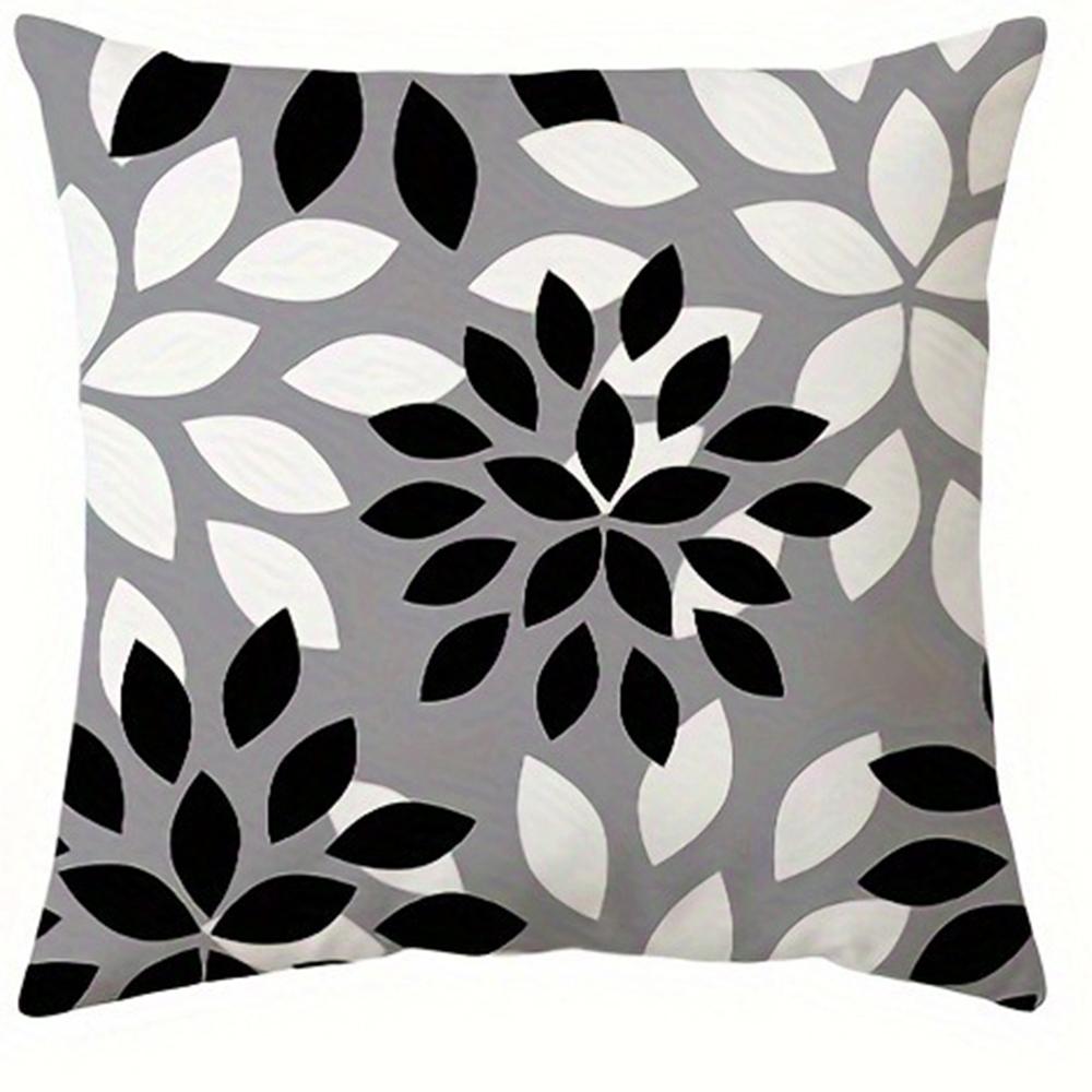 Fashionable and Simple Black and White Gray Geometric Pattern Printing Pillowcase Sofa Cushion Cover Home Room Decoration