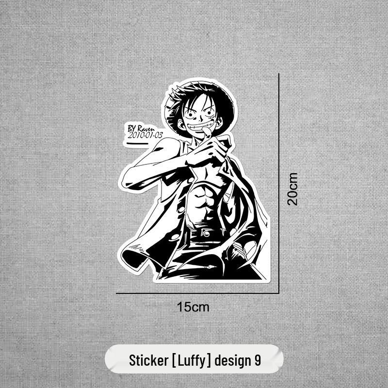 One Piece Anime Stickers: Luffy, Pirate Ship, Sanji Car Scratch Covers