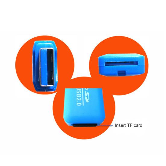 Portable USB 2.0 TF T-Flash Memory Card Reader Adapter for PC Laptop Computer