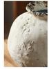 Rustic White Distressed Zen Pottery Jar for Dried Flowers - Chinese Style Vase Ornament for Home or Hotel Decor