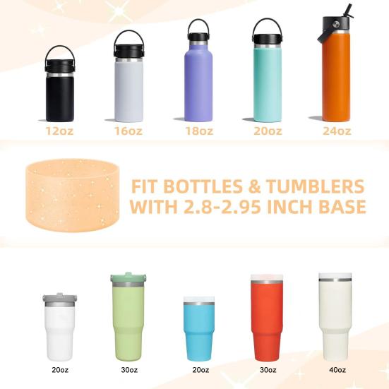 Silikonový návlek na kelímek s třpytkami, protiskluzový, tepelně izolační kryt, lehká podložka pod láhev na vodu pro tumbler