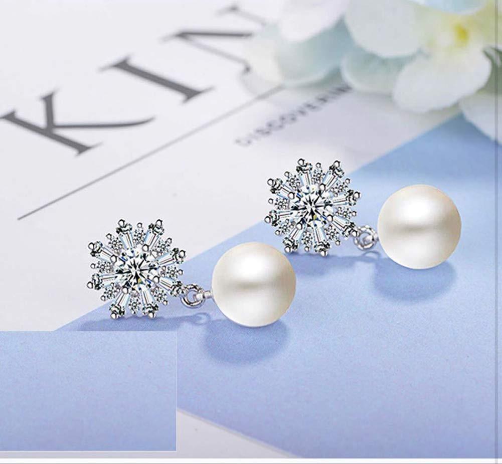 Silver Plated Latest Stylish Crystal Pearl Earrings for Women and Girls