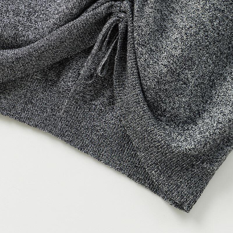 Broadcast Grey Slim-Fit Knit Top for Women