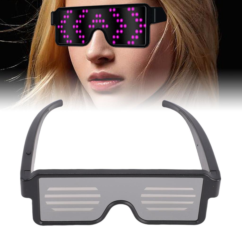 Dynamic LED Glowing Glasses USB Rechargeable Light Up Glasses White Light with Flashing Neon 11 Patterns
