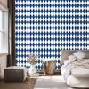 Harlequin Diamonds Wallpaper Blue, Light Gray and White 50x1000