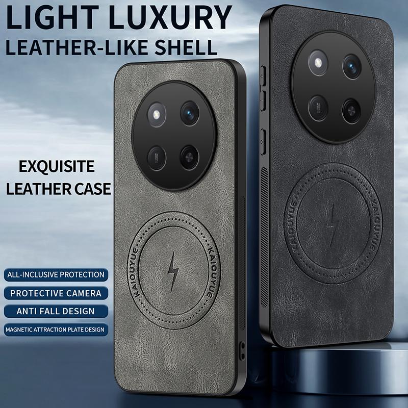 Leather Texture Wireless Charging Magnetic Case For Honor X9C HonorX9C 5G ShockProof Phone Cover