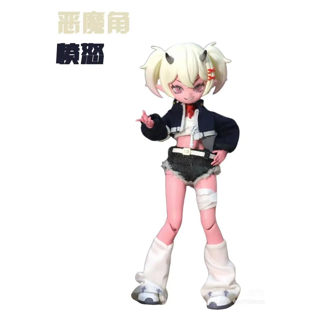 Cooze Bjd Devil'S Horns 1/8 Scale Movable Doll Ornament Blind Box Creative Desktop Collection Toys With Exquisite Joint Mobility