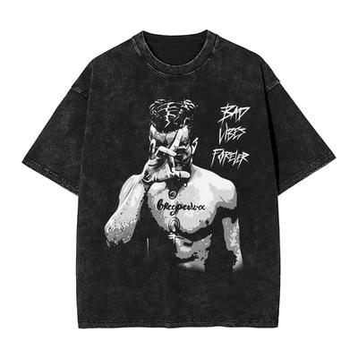 Hot Remembering XXXTentacion Graphic Print Tshirt Unisex Women Vintage Washed Cotton Summer New Tee Harajuku Fashion Oversized Top