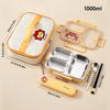 2/3 Grids Portable Divided Bento Box Microwave 304 Stainless Steel Lunch Box For Children Student Leak-proof Lunch Container