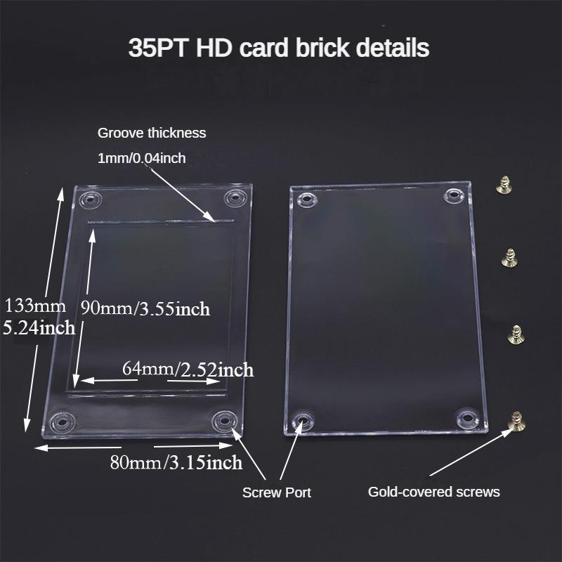 5pcs Card Holder Screw Trading Card Protector 35 PT Baseball Card Protectors for Football Sports Game Cards Storage Display