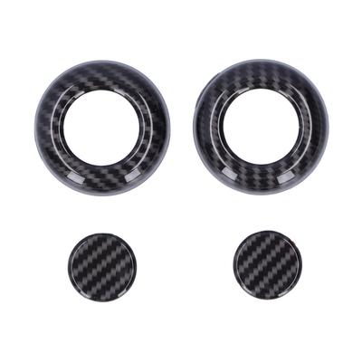 4Pcs Set Front Headrest Button Ring Cover Carbon Fiber Style Fit for Land Rover Defender 2020‑2021